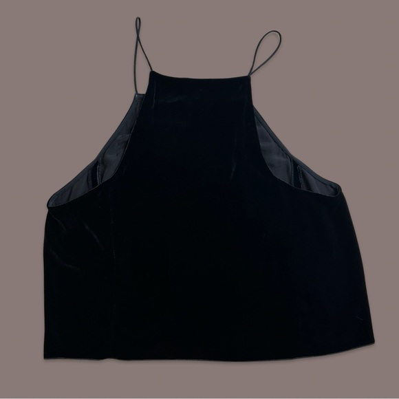 Wilfred Black Velvet Rians Blouse Halter Tank w/ Silk - Size Medium - Picture 2 of 7